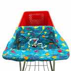 Portable Shopping Cart Cover, High Chair and Grocery Cart Covers for Babies, Kids, Infants & Toddlers, Attached Carry Bag (Blue Seaworld)