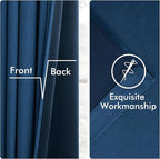 MIULEE Velvet Curtains 84 Inches Long 2 Panels Set for Bedroom, Pinch Pleat Back Tab Luxury Thermal Insulated Living Room Darkening Drapes Pleated Blackout Window Curtains with Hooks, Navy Blue