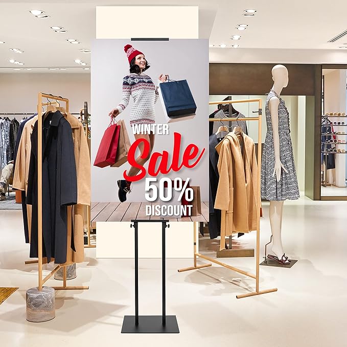 2Pack Poster Holder for Display, Adjustable Pedestal Sign Stand Up to 78 Inches, Double Sided for Board & Foam, Sign Holder Stand with Non-Slip Mat Base for Wedding, Restaurant & others