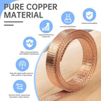 Copper Wire Loom - EMI/RFI Shielding Flexible Cable Management for Automotive Audio, Industrial Expandable Cables, Marine Wiring & Computer Case ﻿ (Pure Copper, 14mm (9/16")-6.56ft)