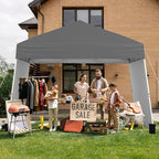 Tangkula 10x9.2 Ft Pop up Canopy with Sidewalls, UPF50+ Outdoor Tent with 8 Stakes, 4 Wind Ropes, Carry Bag, Portable Canopy Tent with Awnings for Camping, Patio, Market