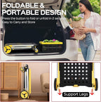 Collapsible Shopping Cart with Wheels, 200 lbs Capacity Grocery Cart on Wheels with Storage Crate, Platform Hand Truck with Foot Brake, Yellow
