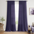 Nanspring Purple Linen Blend Light Filtering Back Tab Curtains 102 Inches Long, Semi Sheer Privacy Drapes for Living Room & Bedroom, 52x102 inch, 2 Panels