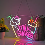 Neon Sign, Neon Lights Hanging Wall Art Decoration for Food Drink Ice Cream Shop Frozen Yogurt Bar Bubble Tea Store, USB Powered Ultra Bright Dimmable