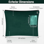 2 Pcs Interoffice Mailer Canvas Transit Sack Zipper Bag 18" x 14" Large Zipper Pouch with Grommet Interoffice Mail Bag (Green)
