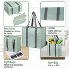 VENO 2-4 Pack Reusable Grocery shopping Bags, Small Tote Bag w/Handle Hard Bottom, Heavy Duty, Foldable Carrier