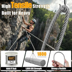 AHEONLAR 1000FT 1/8" T316 Stainless Steel Cable for Railing,7x7 Wire Rope with Cutter,1850 lb Breaking Strength,Deck Stair Fence Hardware Kit for Indoor Outdoor Use,Silver