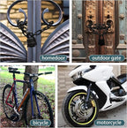 Heavy Duty Weather-Resistant Padlock with Chain, Anti-Theft Advanced Hardened Security Chain Lock for Fences, Backyard Gates, Motorcycles, Bicycles, Outdoor Furniture (Lock+Chain)
