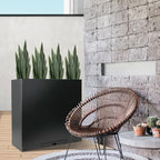 Worth Garden 3ft Artificial Snake Plant Fake Sansevieria Indoor Outdoor, 28 Thick Leaves Lifelike Faux Silk Plant, Home Decor Mother in Law Tongue Plant 35in, with Black pot & Dry Moss Included, Green