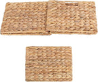 12X12X10in Water Hyacinth Storage Baskets, Wicker Storage Cubes Set of 3, Kitchen Baskets for Pantry Organization, Foldable Square Baskets for Shelves