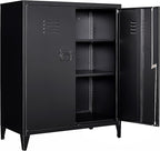SISESOL Storage Cabinet with Doors and Shelves,40" Metal Storage Cabinet with Lock Door Adjustable Shelf,Office Storage Cabinets,Garage Tool Cabinets for Home,Office,School,Kitchen