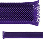 Electriduct 1.5" PET Expandable Braid Sleeving Flame Retardant Flexible Wire Mesh for Cord Management and Cable Protection - 10 Feet - Purple