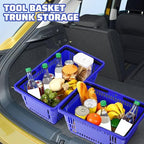 Set of 20 Blue Shopping Basket with Handles 18 L Plastic Grocery Basket 16.9 x 11.8 x 9.1 Inch Bulk Portable Hand Shopping Carts for Retail Store Supermarket Grocery Supplies