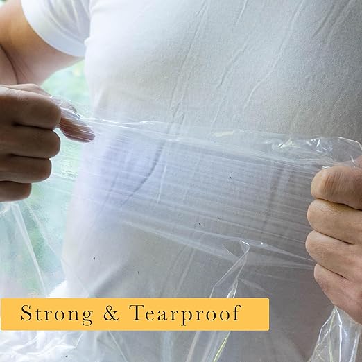 PAD 'N PROTECT Heavy Duty Temporary Carpet Protection Film. Easy Unwind, Strong with Self Adhesive Backing for Carpet and Stair Rug, 2.5 Mil., Clear, Reverse Wound. Paint & Waterproof (36" x 500')
