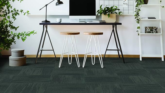 Mohawk Elite 24" x 24" Berber (Loop pile), 0.1" Pile Height, Carpet Tile, Nylon Fiber, Black Bird Color, (24 Tiles), (96 sqft/carton)