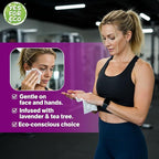 [Bulk 1400-Count] Plant Based Eco-Conscious Fitness Wipe, 2 Rolls x 700 Count Infused with Lavender & Tea Tree Oil, Perfect for Yoga/Pilates Studios & Gyms, All-Purpose Gym Wipes - Bulk Buy