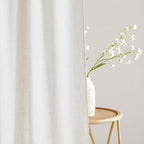 NICETOWN Thick Linen Curtains 84 Inches Long for Living Room 2 Panels Set, Back Tab/Rod Pocket with Pleat Tape Privacy Added Window Curtains for Farmhouse/Bedroom, Vanilla, W55 x L84
