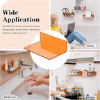 9 Inch Orange Wall Shelves, Acrylic Wall Mounting Ledges Display, Acrylic Display Wall Shelf for Funko Pop Figures, Collectibles, Plants, Décor, Toiletries, Spices, 2 Pack