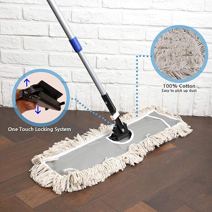 2 Pack of 24 Cotton Refills for Industrial Class Floor Dust mop Series Can be fit with Others