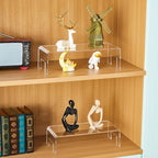 3 Pcs Extra Large 12,11,10 Inch Acrylic Display Risers Clear Acrylic Shelf Riser Display Stands 5 mm Thick Rectangular for Collectibles Figures