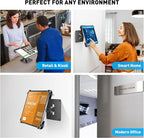 AboveTEK Universal Tablet Wall Mount, Anti-Theft iPad Mount with Locking Enclosure for 9.7"-13" Screen, Heavy-Duty Aluminum Kiosk for Business POS Display, Adjustable 360° Swivel & Tilt VESA Mount