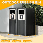 Outdoor Trash Can, Waterproof Resin Garbage Can Indoor and Outdoor Use, Durable & Weather-Resistant Commercial Garbage Can, Outside Trash Bin for Patio, Kitchen