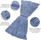 Commercial Mop Head Replacement,Industrial Wet Mop Refills with Cotton Looped End String for Floor Cleaning Heavy Duty,Pack of 6,Blue