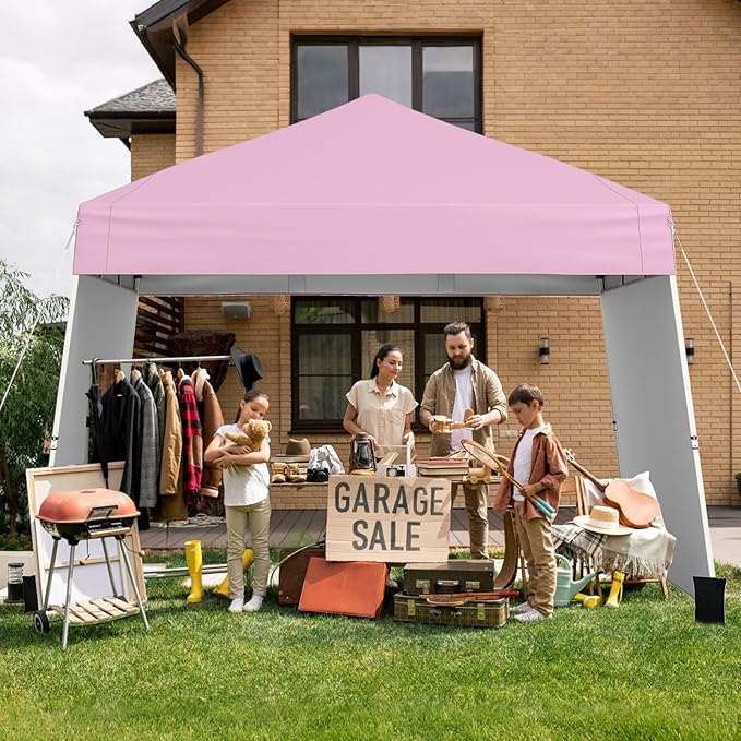 Tangkula 10x9.2 Ft Pop up Canopy with Sidewalls, UPF50+ Outdoor Tent with 8 Stakes, 4 Wind Ropes, Carry Bag, Portable Canopy Tent with Awnings for Camping, Patio, Market