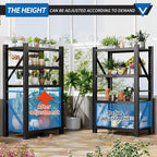 3000LBS Garage Shelving 32" W Garage Shelving Heavy Duty 4-Tier Metal Storage Shelves Adjustable Shelf Unit Storage Rack for Basement Supermarket Warehouse 32" W x 20" D x 63" H Black