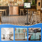 Adjustable Sign Holder Stand 8.5x11 inch, Floor Standing Sign Holder, 360° Rotation, Signage Stand with Snap-Open Frame Display, Outdoor Indoor Standing Display Sign Holders for advertising
