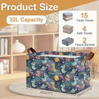Decorative 32L Space Dinosaur Storage Bins with Handles, Organization and Storage, Cube Storage Organizer for Hamper, Nursery