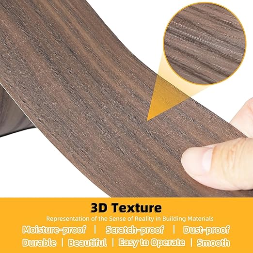 GSCIT Club Walnut Wood Tape, 2.3 inch X 15ft Self Adhesive Wood Grain Tape Walnut Repair Patch for Tables, Chairs, Baseboards, Doors, Windows, Floors, Handicraft DIY.
