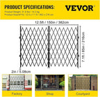 VEVOR Double Folding Security Gate, 87" H x 150" W Folding Door Gate, Steel Accordion Security Gate, Flexible Expanding Security Gate, 360° Rolling Barricade Gate, Scissor Gate or Door with Keys