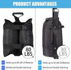 TRINKA 320 LBS Extra Large Canopy Weights Sand Bags Set of 4-1680D Oxford Heavy Duty Sandbags for Outdoor Tent, Patio Umbrella, Gazebo, Sun Selter, Windproof Pop up Tent Weights, Black (No Sand)