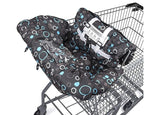 Premium Shopping Cart Cover & High Chair Cover, Easy Install, Harness System, Soft Comfort Cushioning, Universal Size (Black)