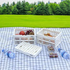 Plastic Basket Storage Crates,2-pack Plastic Baskets for organizing,Collapsible Shopping Basket,Foldable Crate with Handles,Collapsible Crate for Car,Kitchen,Bathroom,Medicine Grocery