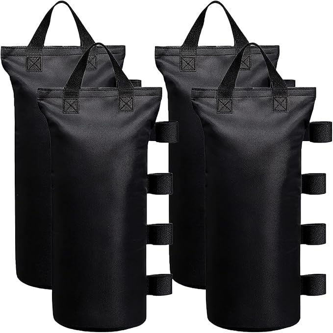 Extra Large Canopy Weights Bag Leg Weight for Pop up Canopy Tent Gazebo Patio Instant Outdoor Sun Shelter,120LBS Tent Weight Sand Bags (4Set Black)