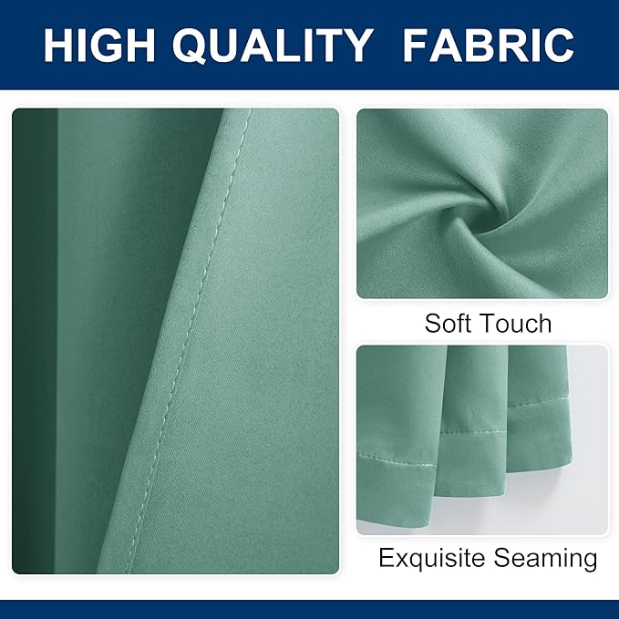 Hiasan Patio Sliding Room Divider Door Curtains - Extra Wide Privacy Room Thermal Insulated Blackout Curtain with Back Tab & Rod Pocket for Bedroom Partition(100 x 108 Inches, Sage Green)