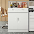 BESFUR Metal Storage Cabinet with Lockable Drawer and 2 Lockable Doors, 36"H White Metal Cabinet with Adjustable Shelf, Locking Storage Cabinet for Home Office, Garage,School, Warehouse, Utility Room
