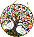 Colorful Tree Acrylic Ornament with Hanging Rope Chain Acrylic Wall Hanging Decoration for Window Door Display
