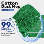 Matthew Cleaning 36'' Industrial Strength Cotton Dust Mop Refill Washable Replacement Heads for Residential & Commercial Use Fit Standard Dust Mop Frames, Hardwood, Concrete Floors Green 3 Pack