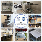 Hally Stainless Steel Table for Prep & Work 24 x 30 Inches, NSF Commercial Heavy Duty Table with Undershelf and Backsplash for Restaurant, Home and Hotel