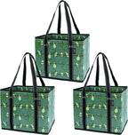 BeeGreen Large Waterproof Reusable Bags Christmas Heavy Duty Shopping Tote for Groceries Pool Gift with Webbing Handles