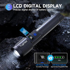 4Pack Rechargeable Flashlights High Lumens 9900LX, LED Flashlight Rechargeable with LCD Digital Display, 5Modes Adjustable Flash Light, Super Bright Flashlight Powerful, Tactical Flashlights for Home
