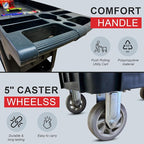 Heavy Duty Rolling Utility Service PP Cart with Wheels for Warehouse/Garage/Restaurants/Offices, 2-Tier HDPE Shelves, 600 lbs Capacity, 5" Caster Wheels (SC2500)