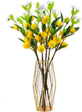 24 Inch Artificial Lemon Branches -5 Pieces Set of Realistic Fake Lemon Tree Stems and Fruits for Kitchen, Farmhouse, and Home Decoration