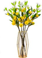24 Inch Artificial Lemon Branches -5 Pieces Set of Realistic Fake Lemon Tree Stems and Fruits for Kitchen, Farmhouse, and Home Decoration