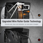 SURAIELEC 80 FT Retractable Extension Cord Reel, 14 AWG SJTOW Power Cord for Garage & Workshop, 10A Circuit Breaker, Wall/Ceiling Mount, Upgraded Anti-Tangle Roller Design, ETL Listed, Grey