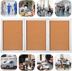 Outdoor Bulletin Board Weatherproof 72x36 in,Enclosed Bulletin Board with Locking Door, Wall Display Case for Office School Home Commercial, Silver Aluminum Frame, Cork