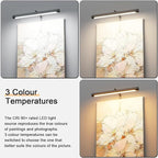 Picture Lights for Paintings Plug in, 16" Adjustable LED Picture Light Art Light with Timer, Remote Control Gallery Painting Wall Light for Picture Display Frame Dartboard Art Work (Black)